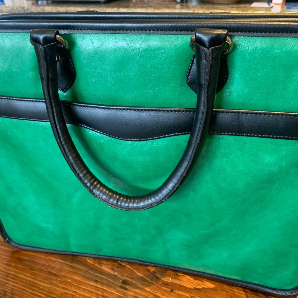 Leather Handbag/Satchel With Black Trim